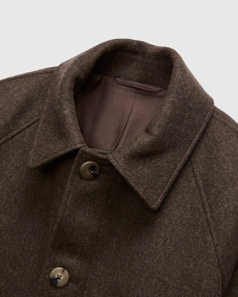Parisian Raglan Coat in Chocolate Brown Wool