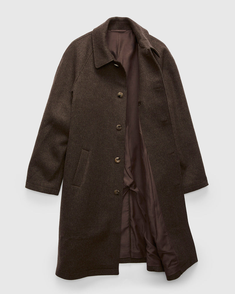 Parisian Raglan Coat in Chocolate Brown Wool