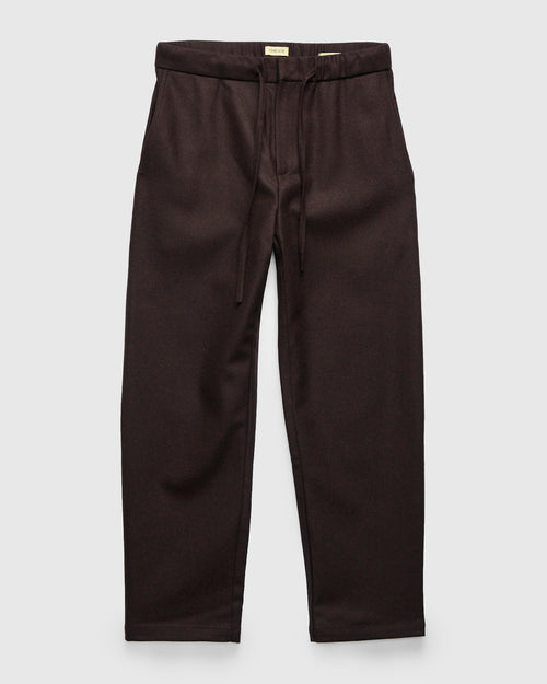Lounge Trousers in Brown Merino Lambswool Twill