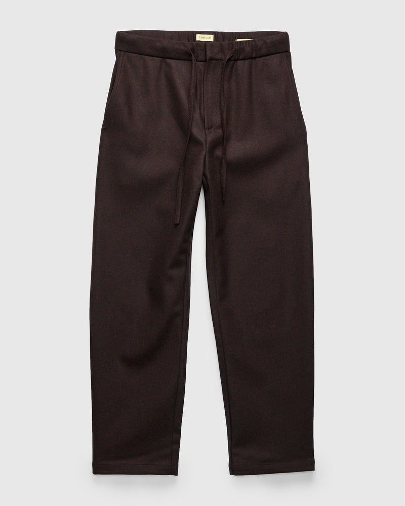 Lounge Trousers in Brown Merino Lambswool Twill