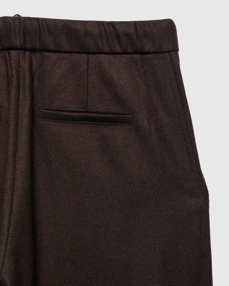 Lounge Trousers in Brown Merino Lambswool Twill