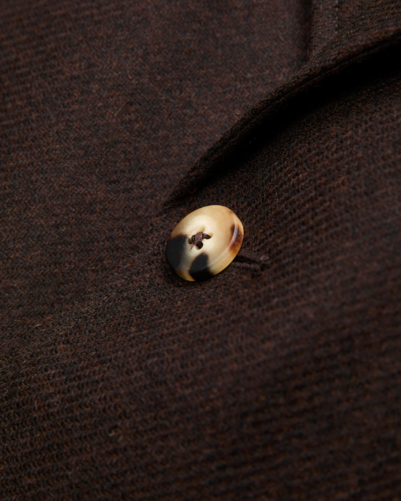 Traveler Jacket in Bark Brown Merino Lambswool Twill