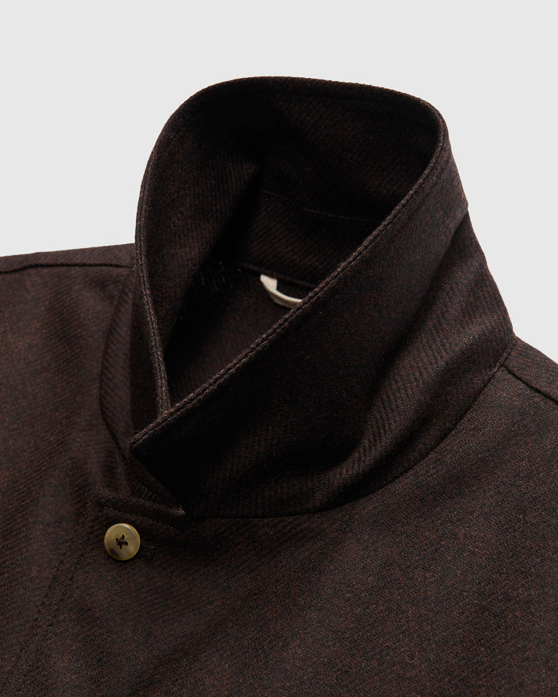 Traveler Jacket in Bark Brown Merino Lambswool Twill