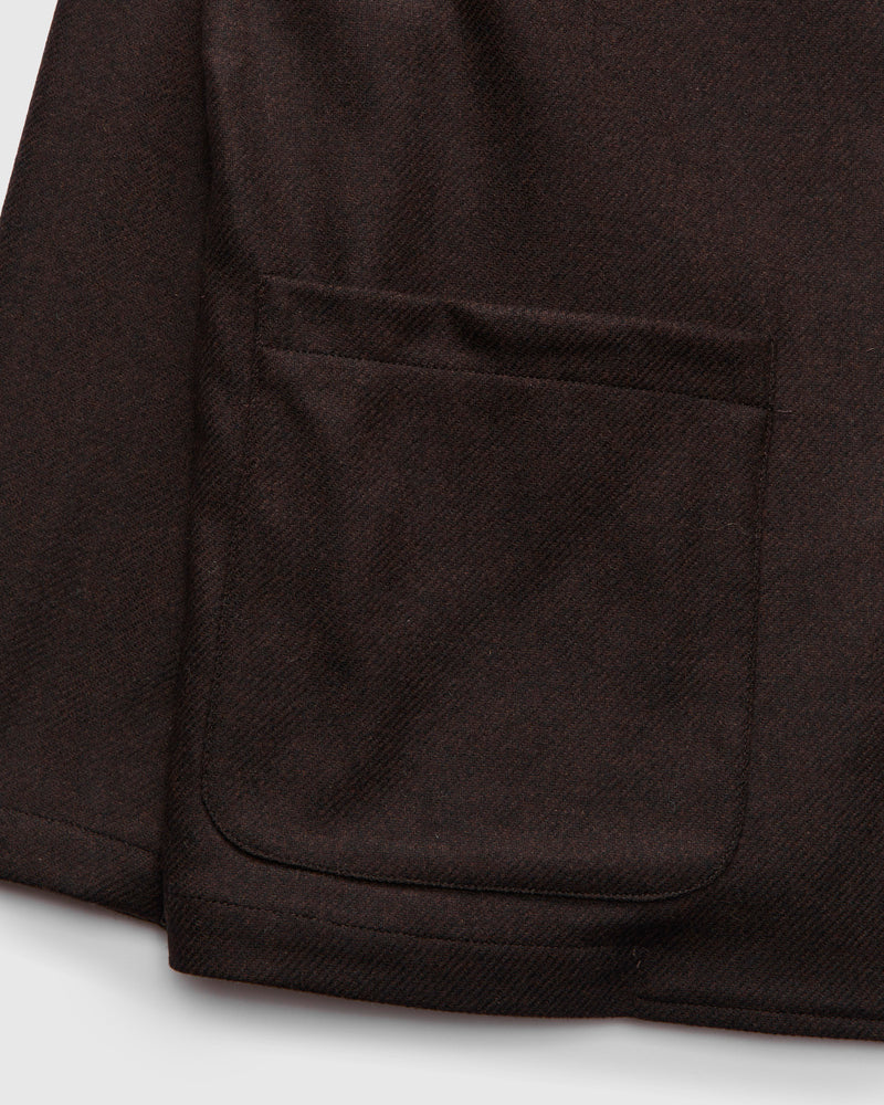 Traveler Jacket in Bark Brown Merino Lambswool Twill