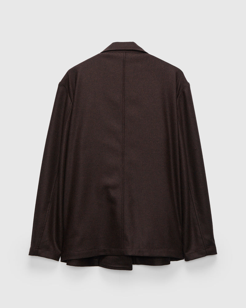 Traveler Jacket in Bark Brown Merino Lambswool Twill