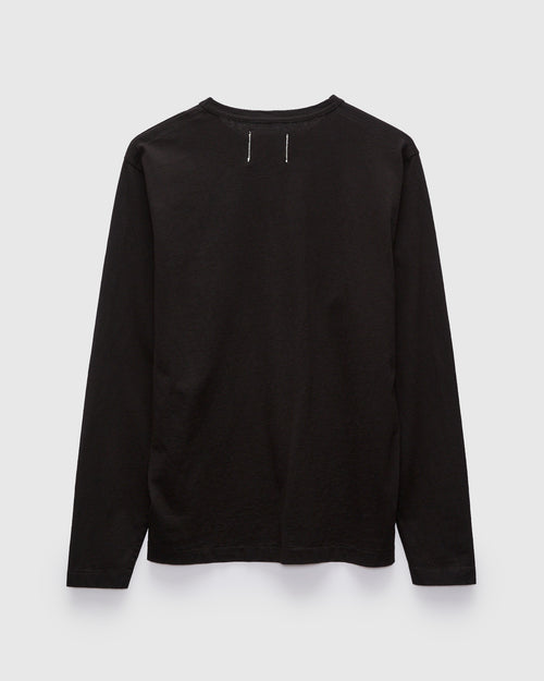 Heavy Duty Long Sleeve Pocket Tee in Black