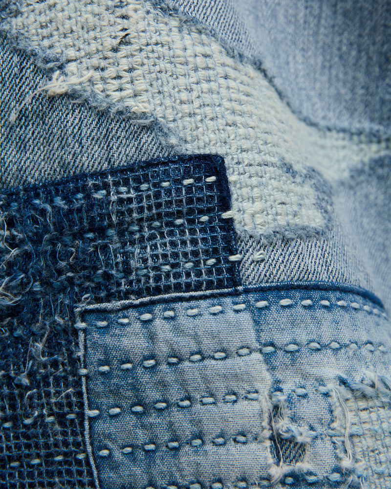 CS140 Boro Repair Selvedge Denim - Wide Fit