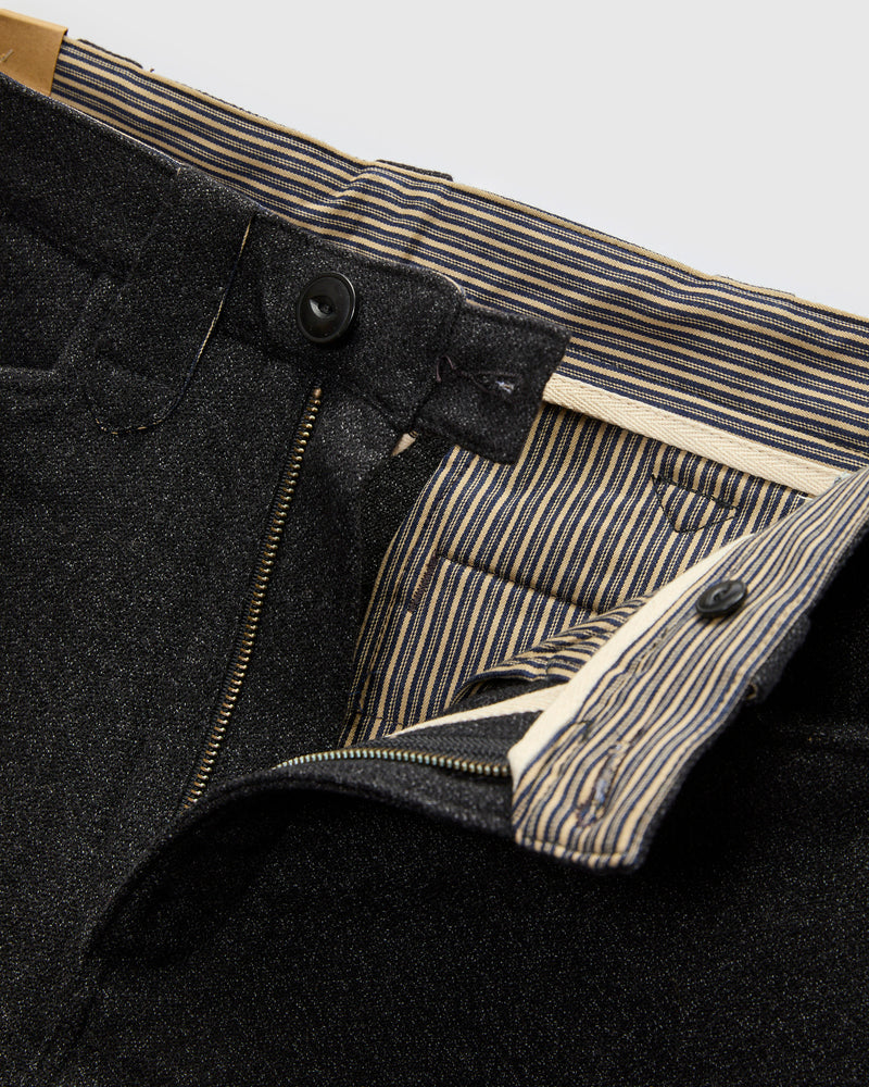 Duster Pant in Black Wool