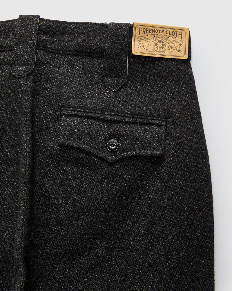 Duster Pant in Black Wool