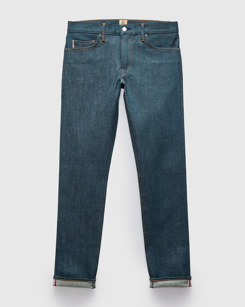 "70s Blue Raw" 14oz Indigo Stretch Selvedge Denim - Pen Slim