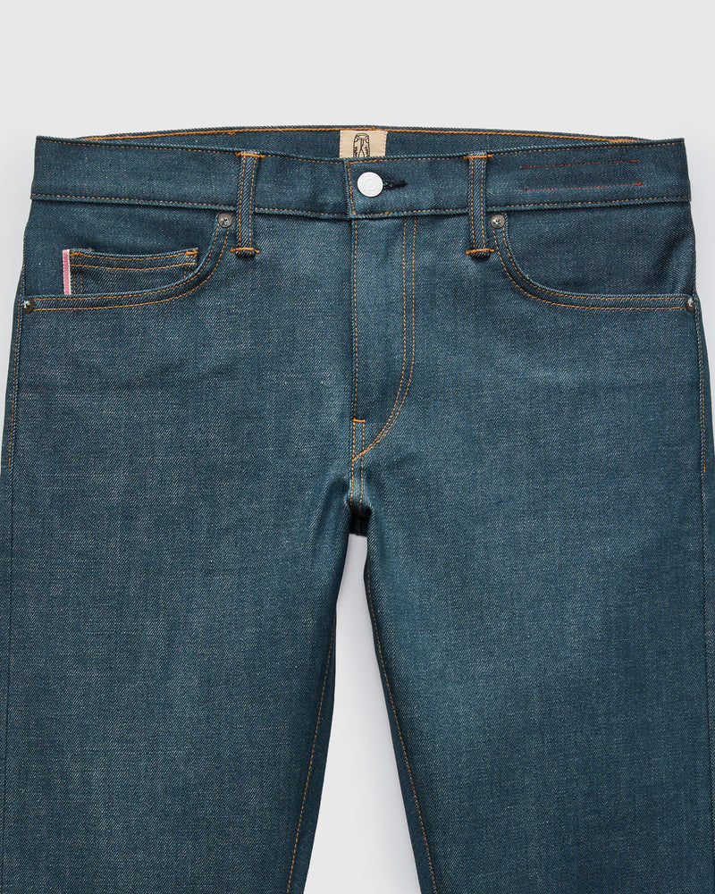 "70s Blue Raw" 14oz Indigo Stretch Selvedge Denim - Pen Slim