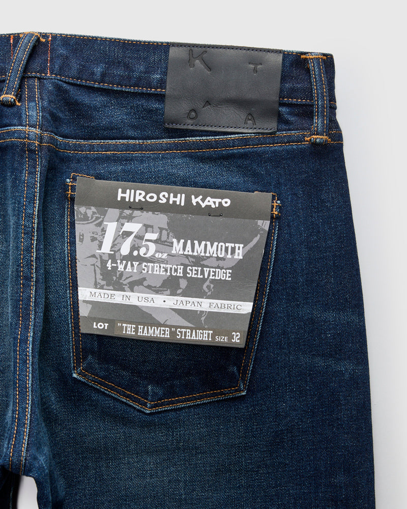 "Brynn Mammoth" 17.5oz Heavyweight Washed Stretch Selvedge Denim - Hammer Straight
