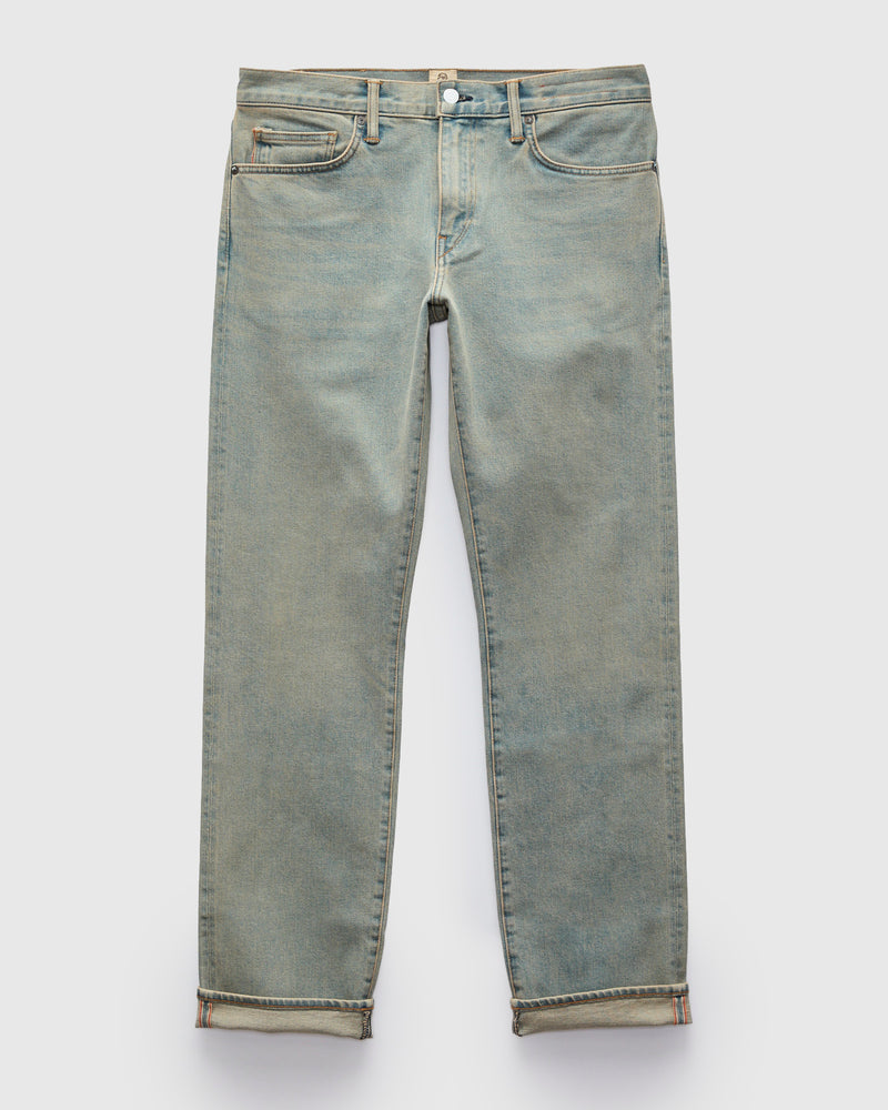 "Charlie" 14oz Washed Indigo Stretch Selvedge Denim - Hammer Straight
