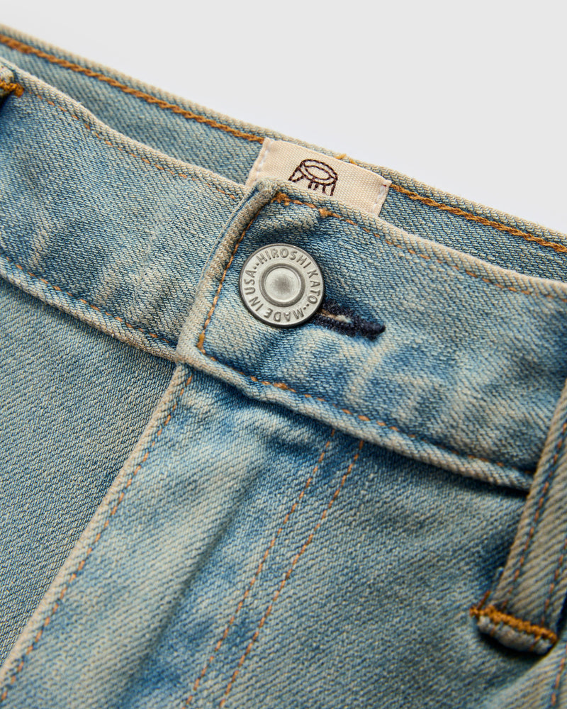 "Sven" 10.5oz Washed Indigo Stretch Selvedge Denim - Pen Slim