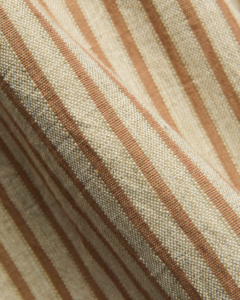Handwoven Brook Shirt in Coyote Taupe Regimental Stripe
