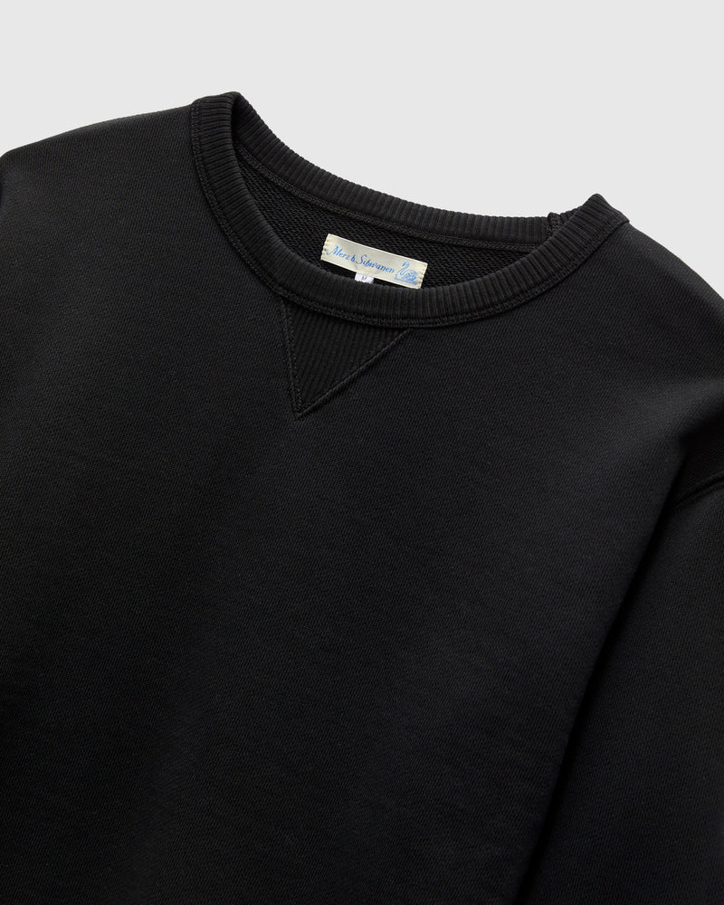 Authentic Fleece Crewneck Sweatshirt in Deep Black