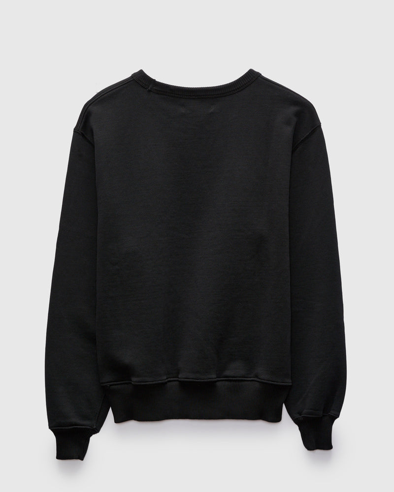 Authentic Fleece Crewneck Sweatshirt in Deep Black