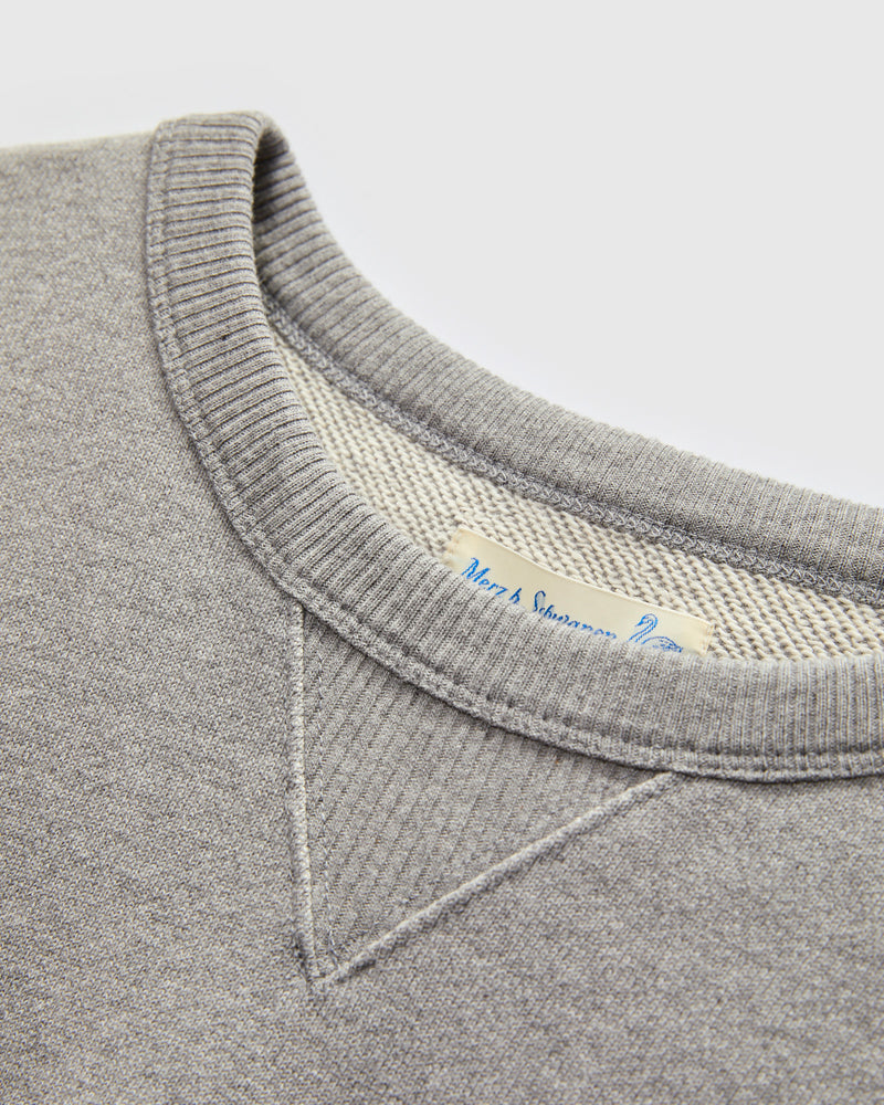 Authentic Fleece Crewneck Sweatshirt in Grey Melange