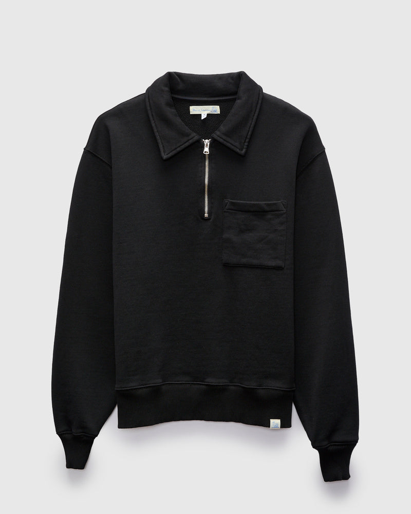 Authentic Fleece Half-Zip Sweatshirt in Deep Black