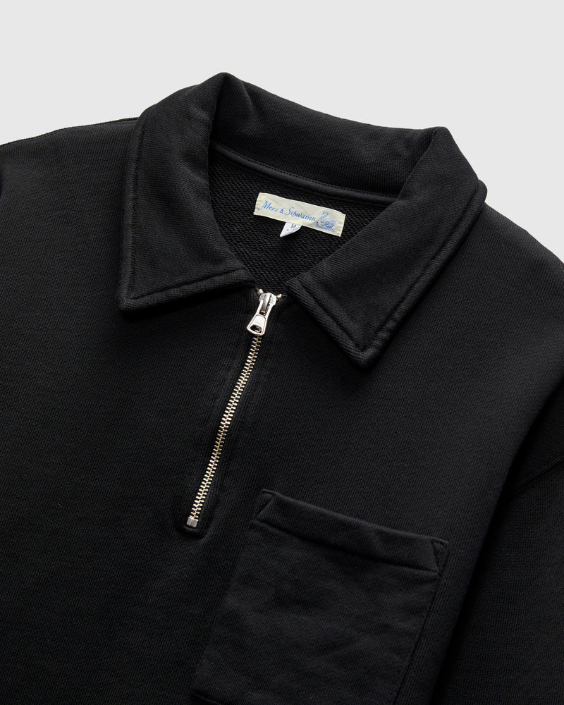 Authentic Fleece Half-Zip Sweatshirt in Deep Black