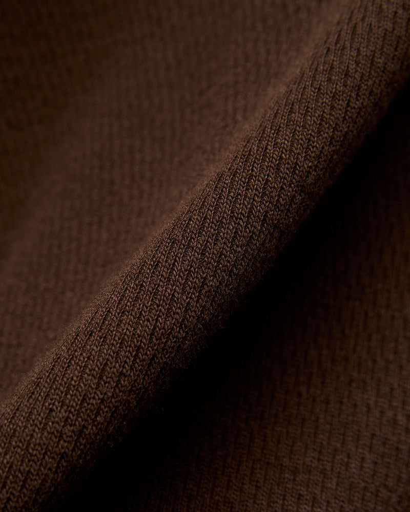 Diamond Thermal Long Sleeve Henley in Espresso