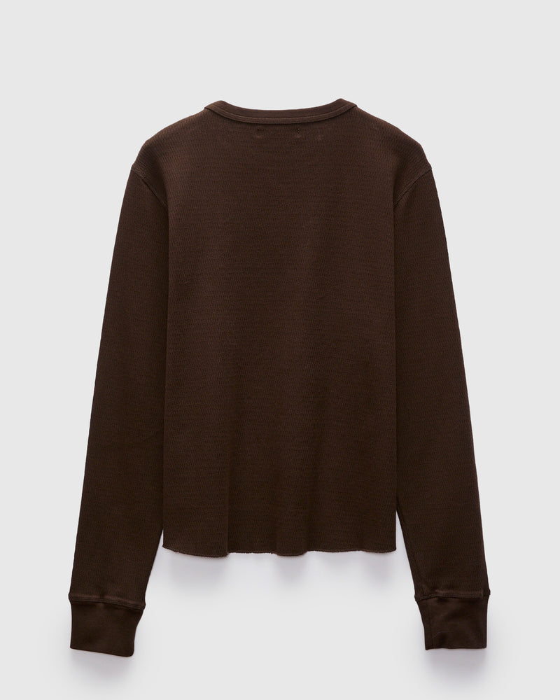 Diamond Thermal Long Sleeve Shirt in Espresso