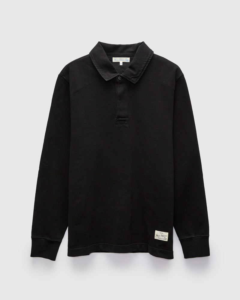 Interlock Jersey Rugby Shirt in Deep Black