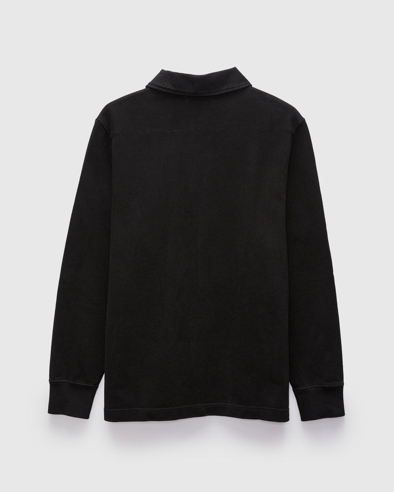Interlock Jersey Rugby Shirt in Deep Black