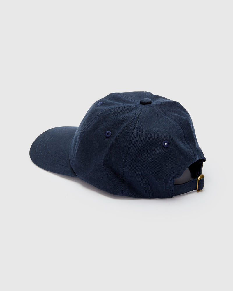 Swan Logo Cotton Twill Cap in Night Blue Nut