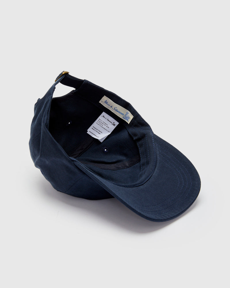 Swan Logo Cotton Twill Cap in Night Blue Nut
