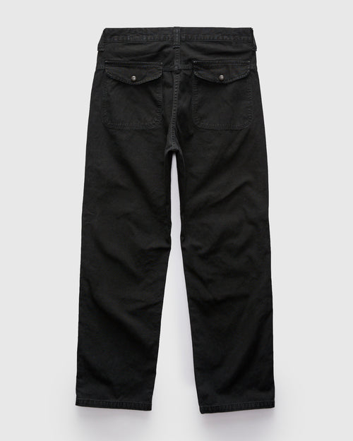 Double Knee Canvas Work Trousers in Black