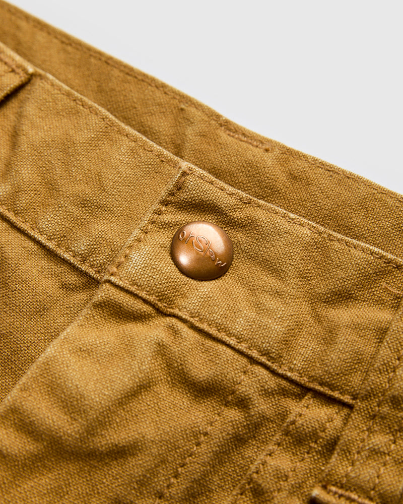 Double Knee Canvas Work Trousers in Brown