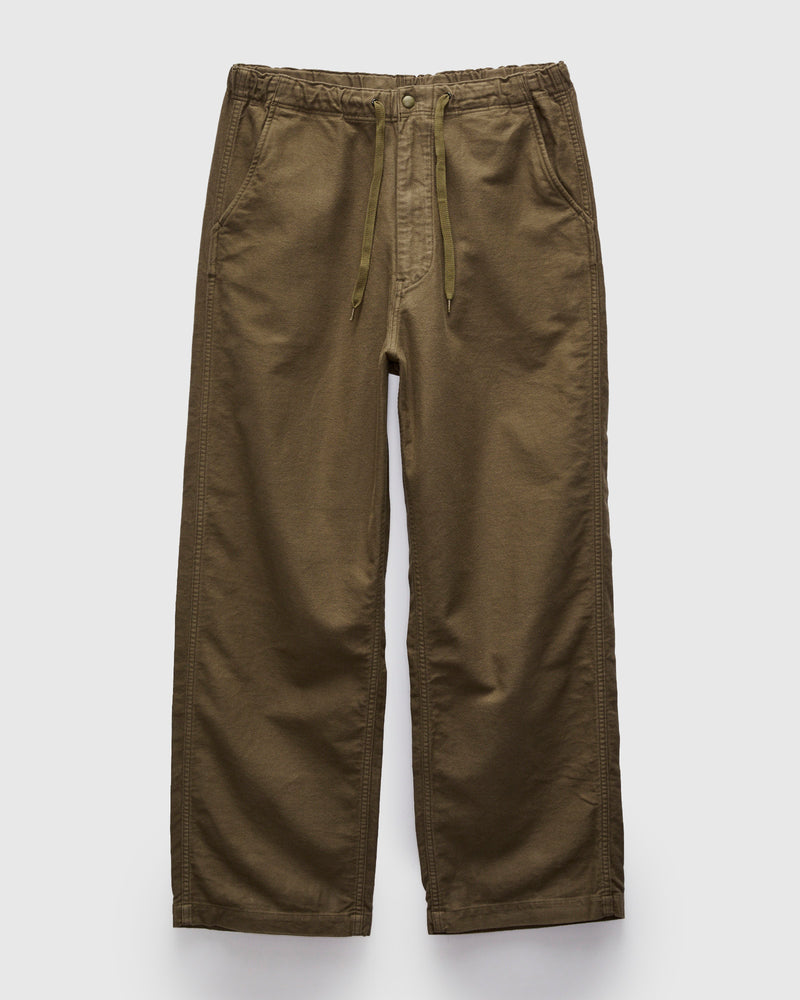 Wide Fit Brushed New Yorker Pants in Moss Grey