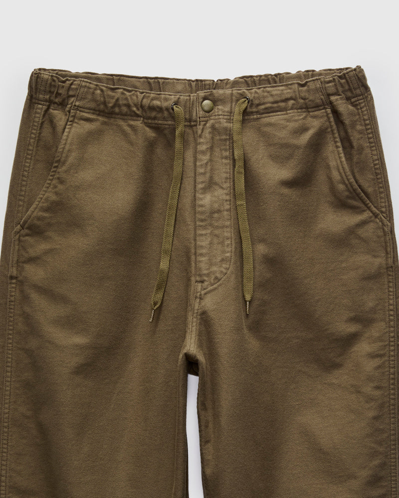 Wide Fit Brushed New Yorker Pants in Moss Grey