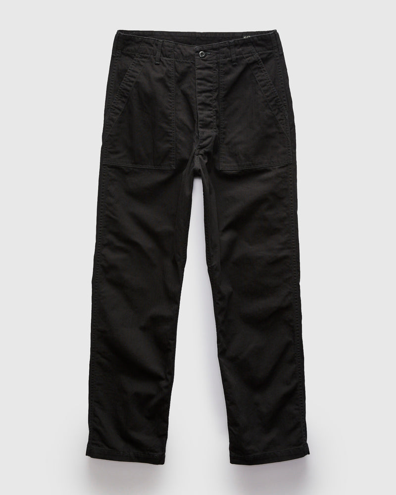 Vintage Fit Herringbone Fatigue Pants in Black
