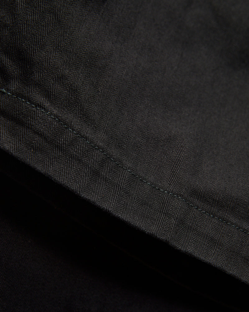 Vintage Fit Herringbone Fatigue Pants in Black