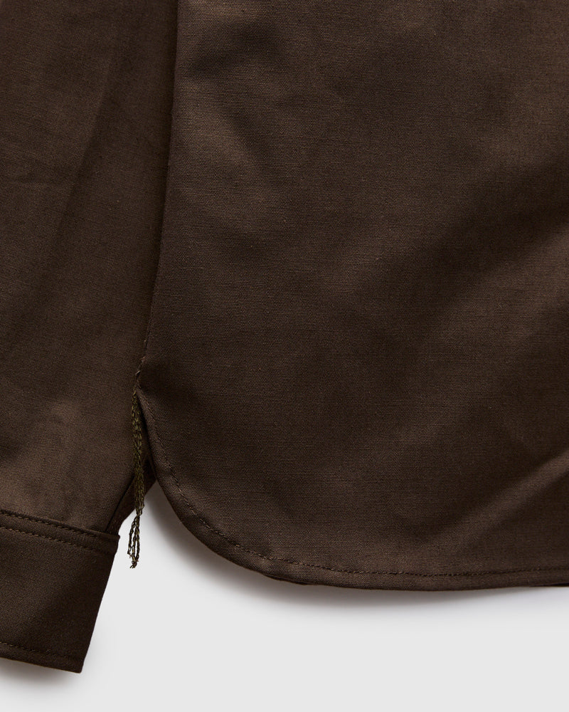 Canvas Selvedge Work Shirt in Dyed Brown
