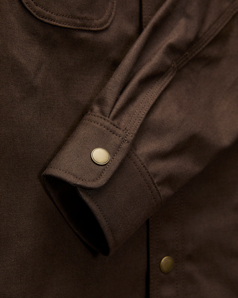 Canvas Selvedge Work Shirt in Dyed Brown