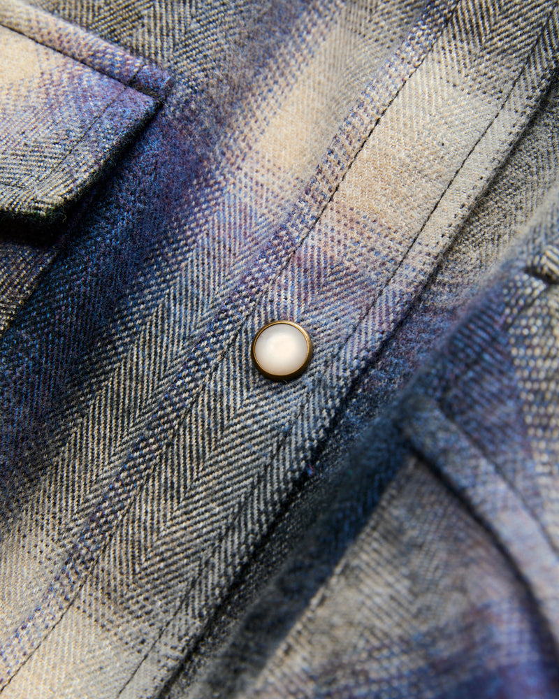 Western Shirt in Bluebell Brushed Plaid
