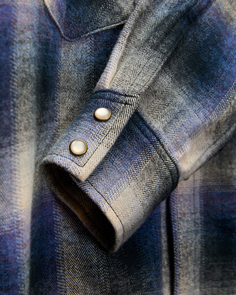 Western Shirt in Bluebell Brushed Plaid