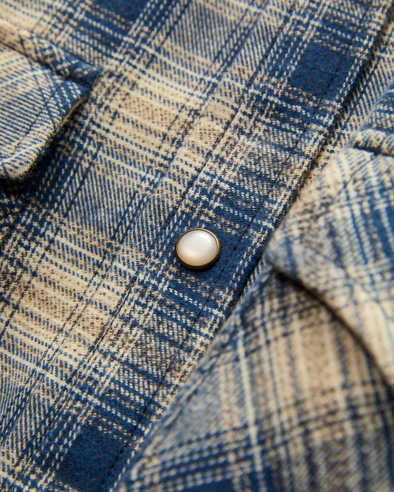 Western Shirt in Navy Plaid