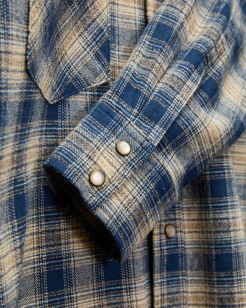 Western Shirt in Navy Plaid
