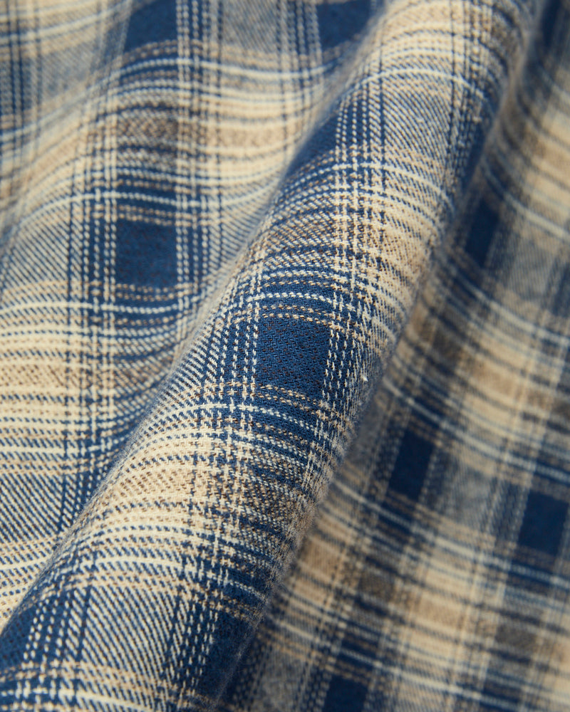 Western Shirt in Navy Plaid
