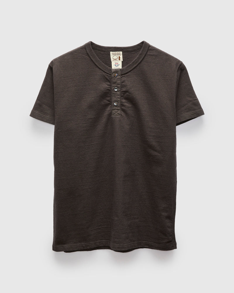 "Samurai Cotton Project" Henley Shirt in Kuromame