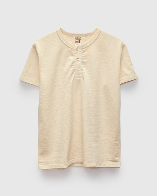 "Samurai Cotton Project" Henley Shirt in Natural