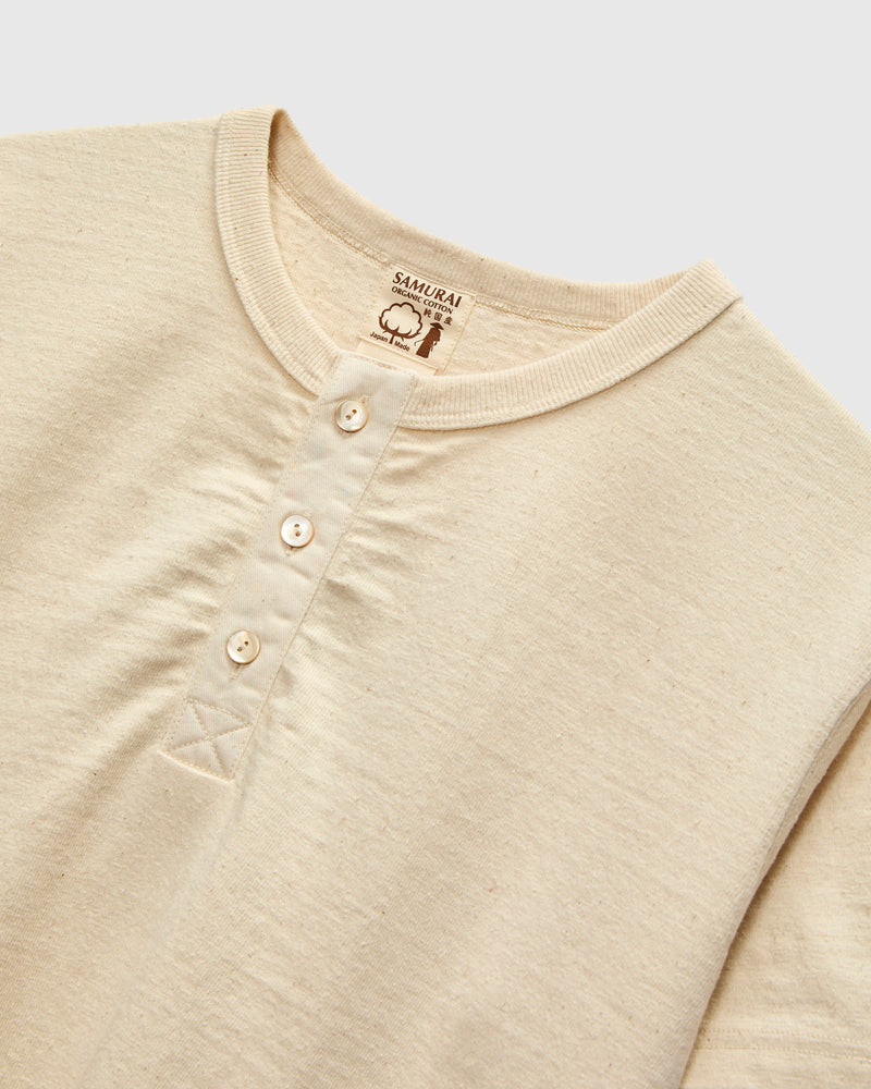 "Samurai Cotton Project" Henley Shirt in Natural