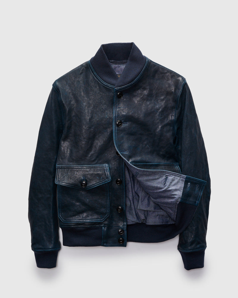 P2484 Lambskin A-1 Flight Jacket in Navy