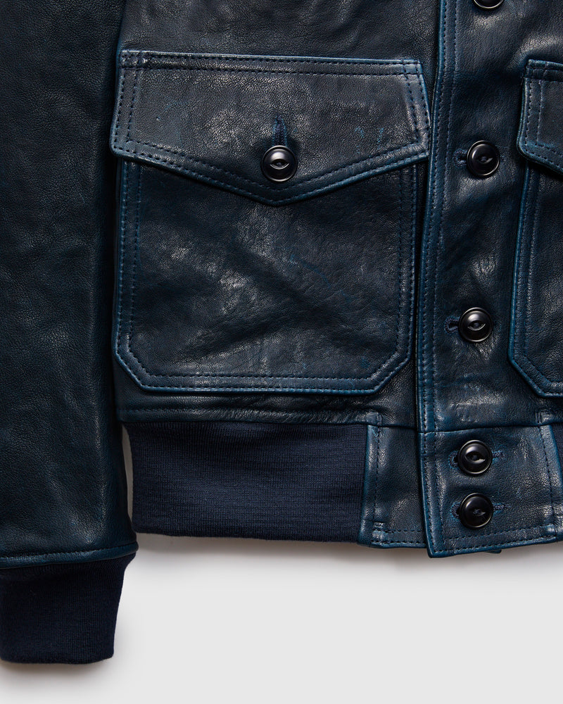 P2484 Lambskin A-1 Flight Jacket in Navy