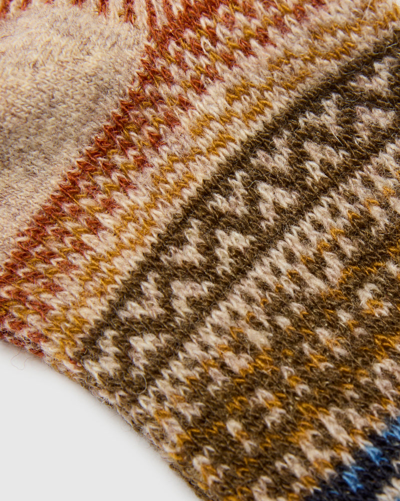Light Shade Isle Crew Sock in Taupe