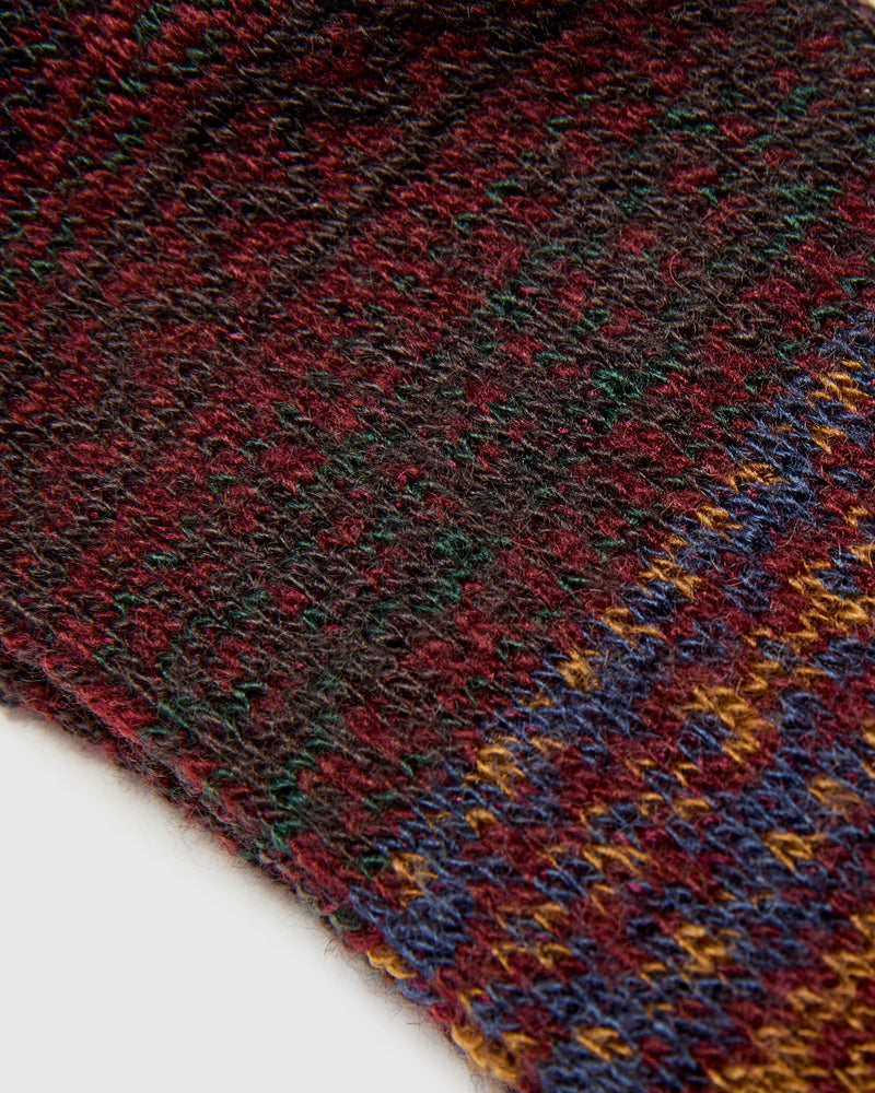 Light Shade Isle Crew Sock in Wine